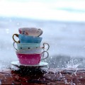 Rain and tea cups Rain and tea cups